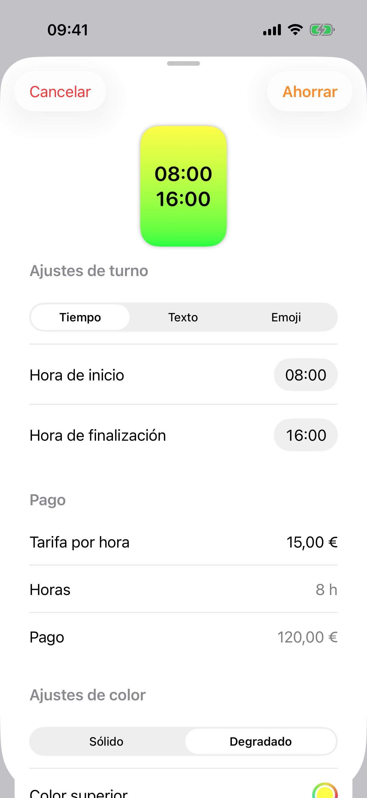 Plantillas de turno